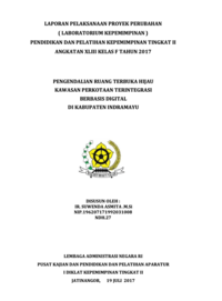 Pengendalian Ruang Terbuka Hijau Kawasan Perkotaan Terintegrasi Berbasis Digital Di Kabupaten Indramayu (Dinas Perumahan Kawasan Permukiman dan Pertanahan)