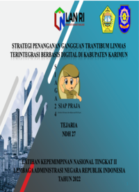 Strategi Penanganan Gangguan Trantibum Linmas Terintegrasi Berbasis Digital di Kabupaten Karimun