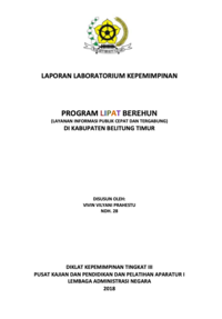 Program Lipat Berehun (Layanan Reformasi Publik Cepat dan Tergabung) di Dinas Komunikasi dan Informatika Kabupaten Belitung Timur
