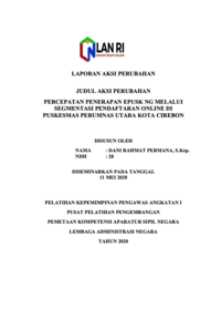 Percepatan Penerapan EPUSK NG Melalui Segmentasi Pendaftaran Online Di Puskesmas Perumnas Utara Kota Cirebon