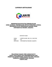 Peningkatan Kualitas Pengelolaan Open Journal System (OJS) Untuk Publikasi Jurnal Program Studi Pendidikan Bahasa Arab, Univeristas Negeri Jakarta