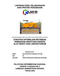 SISTUM (Sistem Informasi Sewa Alat Berat dan Laboatorium); Strategi Optimalisasi Retribusi Pemakaian Kekayaan Daerah Alat Berat Dan Laboratorium - Dinas Pekerjaan Umum Kabupaten Sukabumi