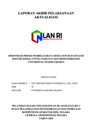 Modifikasi Proses Pembelajaran Jarak Jauh Mata Kuliah Kognisi Sosial Untuk Angkatan 2019 Prodi Psikologi Universitas Negeri Jakarta