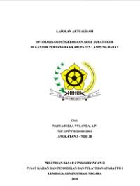 Optimalisasi Pengelolaan Arsip Surat Ukur Di Kantor Pertanahan Kabupaten Lampung Barat (Kementerian Agraria dan Tata Ruang/Badan Pertanahan Nasional)