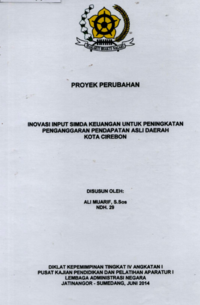 Inovasi Simda Keuangan Untuk Peningkatan Penganggaran Pendapatan Asli Daerah pada Dinas Pendapatan dan Pengelolaan Keuangan Daerah Kota Cirebon
