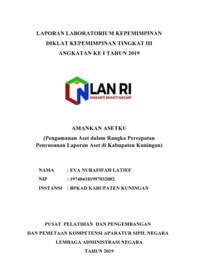 Amankan Asetku (Pengamanan Aset Dalam Rangka Percepatan Penyusunan Laporan Aset di Kabupaten Kuningan) (Badan Pengelolaan Keuangan dan Aset Daerah)