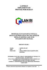 Peningkatan Kapasitas Tenaga Penyuluh Pertanian Secara Efektif Dengan Sistem Laku Susi Di Kabupaten Bangka (Dinas Pertanian)