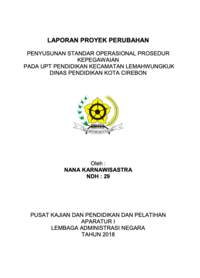 Penyusunan Standar Operasional Prosedur Kepegawaian Pada UPT Pendidikan Kecamatan Lemahwungkuk Dinas Pendidikan Kota Cirebon