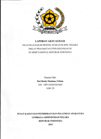 Laporan Aktualisasi Nilai-Nilai Dasar Profesi ASN di ANRI