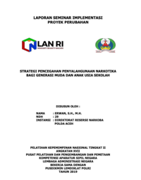 Strategi Pencegahan Penyalahgunaan Narkotika Bagi Generasi Muda Dan Anak Usia Sekolah (Direktorat Reserse Narkoba Polda Aceh)
