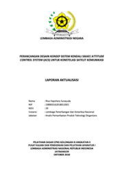 Perancangan Desain Konsep Sistem Kendali Sikap / Attitude Control System (ACS) Untuk Konstelasi Satelit Komunikasi (Lembaga Penerbangan dan Antariksa Nasional )