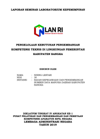 Pengelolaan Kebutuhan Pengembangan Kompetensi Teknis Di Lingkungan Pemerintah Kabupaten Bangka (Badan Kepegawaian dan Pengembangan Sumber Daya Manusia Daerah)