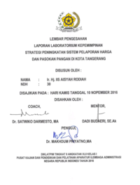 Strategi Peningkatan Sistem Pelaporan Harga Dan Pasokan Pangan Di Kota Tengerang (Dinas Ketahanan Pangan dan Pertanian)