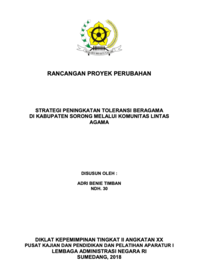 Strategi Peningkatan Toleransi Beragama di Kabupaten Sorong Melalui Komunitas Lintas Agama (Badan Kesatuan Bangsa dan Politik Kabupaten Sorong)