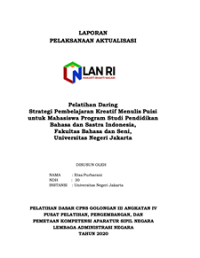Pelatihan Daring Strategi Pembelajaran Kreatif Menulis Puisi Untuk Mahasiswa Program Studi Pendidikan Bahasa Dan Sastra Indonesia, Fakultas Bahasa Dan Seni, Universitas Negeri Jakarta (TERBAIK 2)
