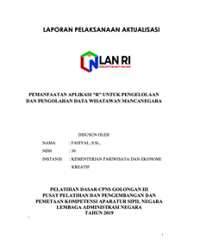Pemanfaatan Aplikasi ?R? Untuk Pengelolaan Dan Pengolahan Data Wisatawan Mancanegara (Kementerian Pariwisata)