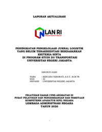 Peningkatan Pengelolaan Jurnal Logistik Yang Belum Terakreditasi Berdasarkan Kriteria Sinta Di Program Studi D3 Transportasi Universitas Negeri Jakarta