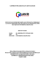Penyusunan Instrumen Kepuasan Pengguna Terhadap Layanan LPPM-PMP Pada Pelaksanaan Penelitian, PPM Dan KKN Di Universitas Siliwangi Universitas Silliwangi