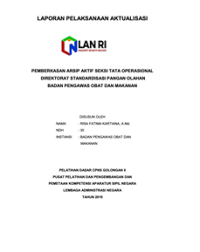 Pemberkasan Arsip Aktif Seksi Tata Operasional Direktorat Standardisasi Pangan Olahan Badan Pengawas Obat Dan Makanan (BPOM)