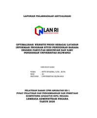 Optimasasi Website Prodi Sebagai Layanan Informasi Program Studi Pendidikan Bahasa Inggris Fakultas Keguruan Dan Ilmu Pendidikan Universitas Siliwangi
