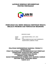 Pemulihan Gili Meno Sebagai Destinasi Wisata Melalui Promosi Dan Penguatan Branding (Dinas Kebudayaan dan Pariwisata Kabupaten Lombok Utara)