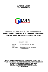 Peningkatan Transparansi Pengelolaan Anggaran Daerah Melalui Layanan Informasi Pengelolaan Anggaran (LAMPIRAN) APBD - Badan Keuangan Daerah Kota Cimahi