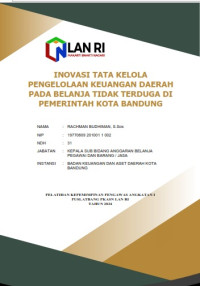 Inovasi Tata Kelola Pengelolaan Keuangan Daerah Pada Belanja Tidak Terduga Di Pemerintah Kota Bandung (Badan Keuangan dan Aset Daerah)