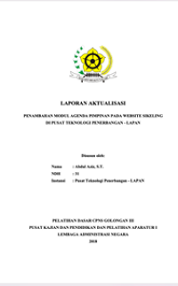 Penambahan Modul Agenda Pimpinan Pada Website Sikeling Di Pusat Teknologi Penerbangan LAPAN (Lembaga Penerbangan dan Antariksa Nasional )