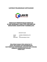 Penataan Perpustakaan Sekolah SDN Mohamad Toha UPTD Kecamatan Singaparna Kabupaten Tasikmalaya