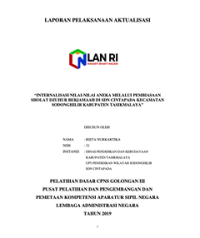 Internalisasi Nilai-Nilai Aneka Melalui Pembiasaan Sholat Dzuhur Berjamaah Di SDN Cintapada Kecamatan Sodonghilir Dinas Pendidikan Dan Kebudayaan Kabupaten Tasikmalaya