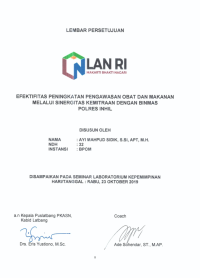 Efektifitas Peningkatan Pengawasan Obat dan Makanan Melalui Sinergitas Kemitraan Dengan Binmas Polres Inhil (Badan Pengawas Obat dan Makanan - BPOM) (TERBAIK)