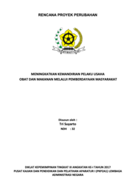 Program Peningkatan Kemandirian Pelaku Usaha Obat Dan Makanan Untuk Memberikan Jaminan Keamanan Produk (BPOM)