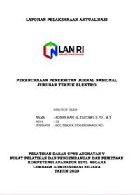 Perencanaan Penerbitan Jurnal Nasional Jurusan Teknik Elektro Politeknik Negeri Bandung