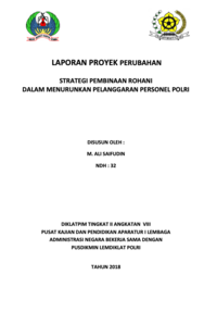 Strategi Pembinaan Rohani Dalam Menurunkan Pelanggaran Personel Polri (Sub. Bagian Rohis Rowatpers SSDM Polri Kepolisian Negara Republik Indonesia)