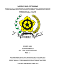 Perancangan Konten Pada Sistem Pelaporan Kedaruratan Nuklir Secara Online (Badan Pengawas Tenaga Nuklir )