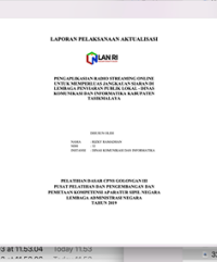 Pengaplikasian Radio Streaming Online Untuk Memperluas Jangkauan Siaran Di Lembaga Penyiaran Publik Lokal - Dinas Komunikasi Dan Informatika Kabupaten Tasikmalaya