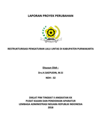 Restrukturisasi Pengaturan Lalu Lintas (Dinas Perhubungan Kabupaten Purwakarta)
