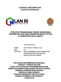 Strategi Penanganan Tindak Kekerasan Perempuan Dan Anak Berbasis Mitra P2TP2A Di Kabupaten Raja Ampat (Dinas Pemberdayaan Perempuan Perindungan Anak Dan Keluarga Berencana)