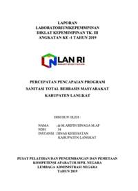 Percepatan Pencapaian Program Sanitasi Total Berbasis Masyarakat Kabupaten Langkat (Dinas Kesehatan)