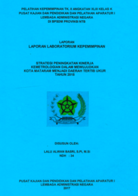 Strategi Peningkatan Kinerja Kemtrologian Dalam Mewujudkan Kota Mataram Menjadi Daerah Tertib Ukur Tahun 2018 (Dinas Perdagangan Kota Mataram)