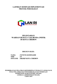 Pelestarian Warisan Budaya Tak Benda (WBTB) Di Kota Cirebon (Dinas Kepemudaan Olahraga Kebudayaan dan Pariwisata)