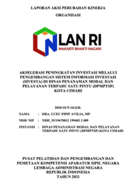 Akselerasi Peningkatan Investasi Melalui Pengembangan Sistem Informasi Investasi (SIVESTA) Di Dinas Penanaman Modal Dan Pelayanan Terpadu Satu Pintu (DPMPTSP) Kota Cimahi