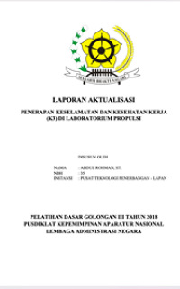 Penerapan Keselamatan Dan Kesehatan Kerja (K3) Di Laboratorium Propulsi (Lembaga Penerbangan dan Antariksa Nasional )