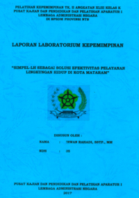 SIMPEL-LH Sebagai Solusi Efektivitas Pelayanan Lingkungan Hidup di Kota Mataram (Dinas Lingkungan Hidup Kota Mataram)