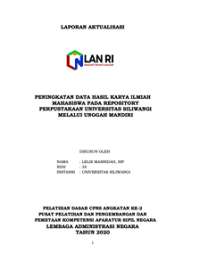 Peningkatan Data Hasil Karya Ilmiah Mahasiswa Pada Repository Perpustakaan Universitas Siliwangi Melalui Unggah Mandiri