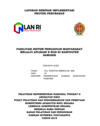 Fasilitasi Sistem Pengaduan Masyarakat Melalui Aplikasi E-Was Di Kabupeten Samosir (Inspektorat)