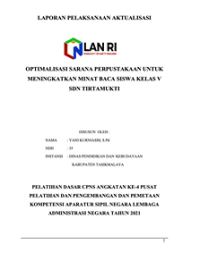 Optimalisasi Sarana Perpustakaan Untuk Meningkatkan Minat Baca Siswa Kelas V SDN Tirtamukti Kabupaten Tasikmalaya