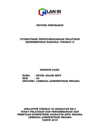 Otomatisasi Penyelenggaraan Pelatihan Kepemimpinan Nasional Tingkat II (Lembaga Administrasi Negara) (TERBAIK)