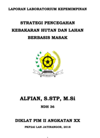 Strategi Pencegahan Kebakaran Hutan dan Lahan Berbasis Masak (Dinas Pemadam Kebakaran Kabupaten Lima Puluh Kota)