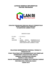 Strategi Penanganan Bencana Melalui Pembentukan Model Kampung Siaga Bencana Di Kabupaten Lombok Utara (Dinas Sosial Pemberdayaan Perempuan dan Perlindugan Anak)